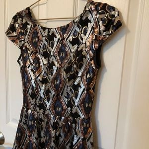 Speechless Black and Gold Sequin Party Dress